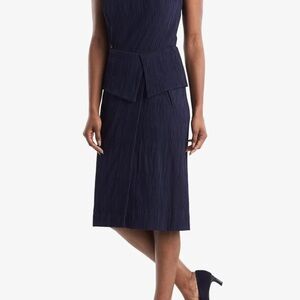 MM LaFleur The Montgomery Skirt - Pleated Jersey in Agegean Blue 10 NWT SOLD OUT